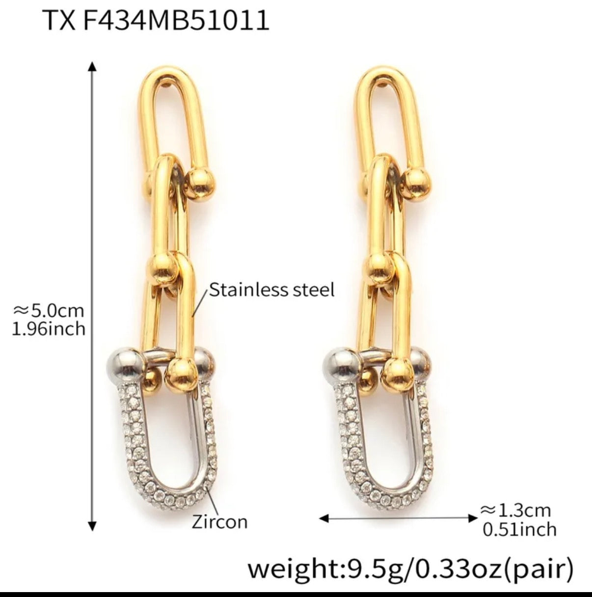 Paperclip Drop Earrings